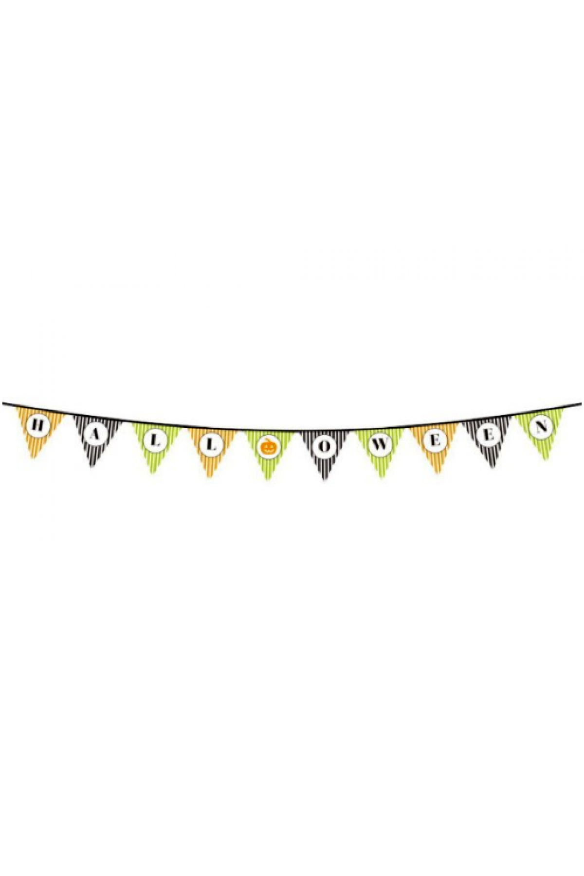 Cadılar Bayramı Kabak Temalı Halloween Yazılı Banner Süs Flama 3 Metre (Lisinya)