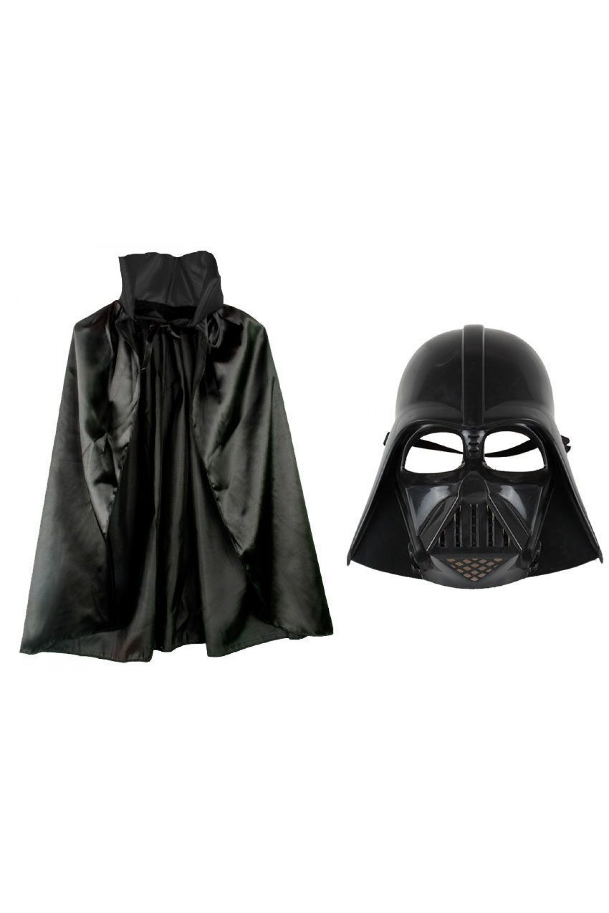 Çocuk Boy Yıldız Savaşları Star Wars Darth Vadet Maskesi ve 90 cm Pelerin Seti Siyah (Lisinya)