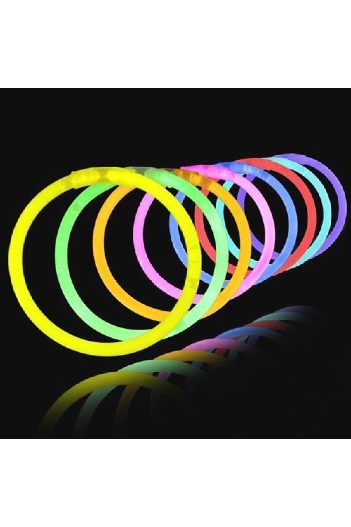 Karanlıkta Yanan Parlayan Fosforlu Glow  Çubuk Bileklik 50 Adet (Lisinya)