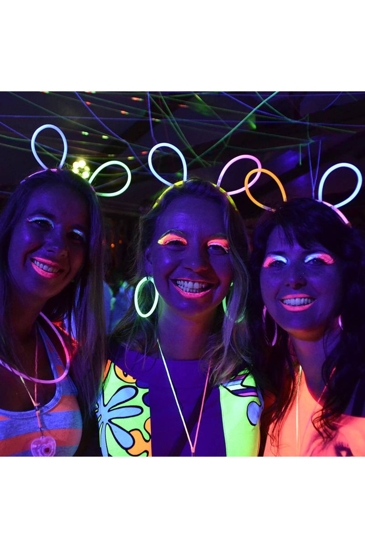 Glow Taç Fosforlu Taç Karışık Renk 12 Adet (Lisinya)