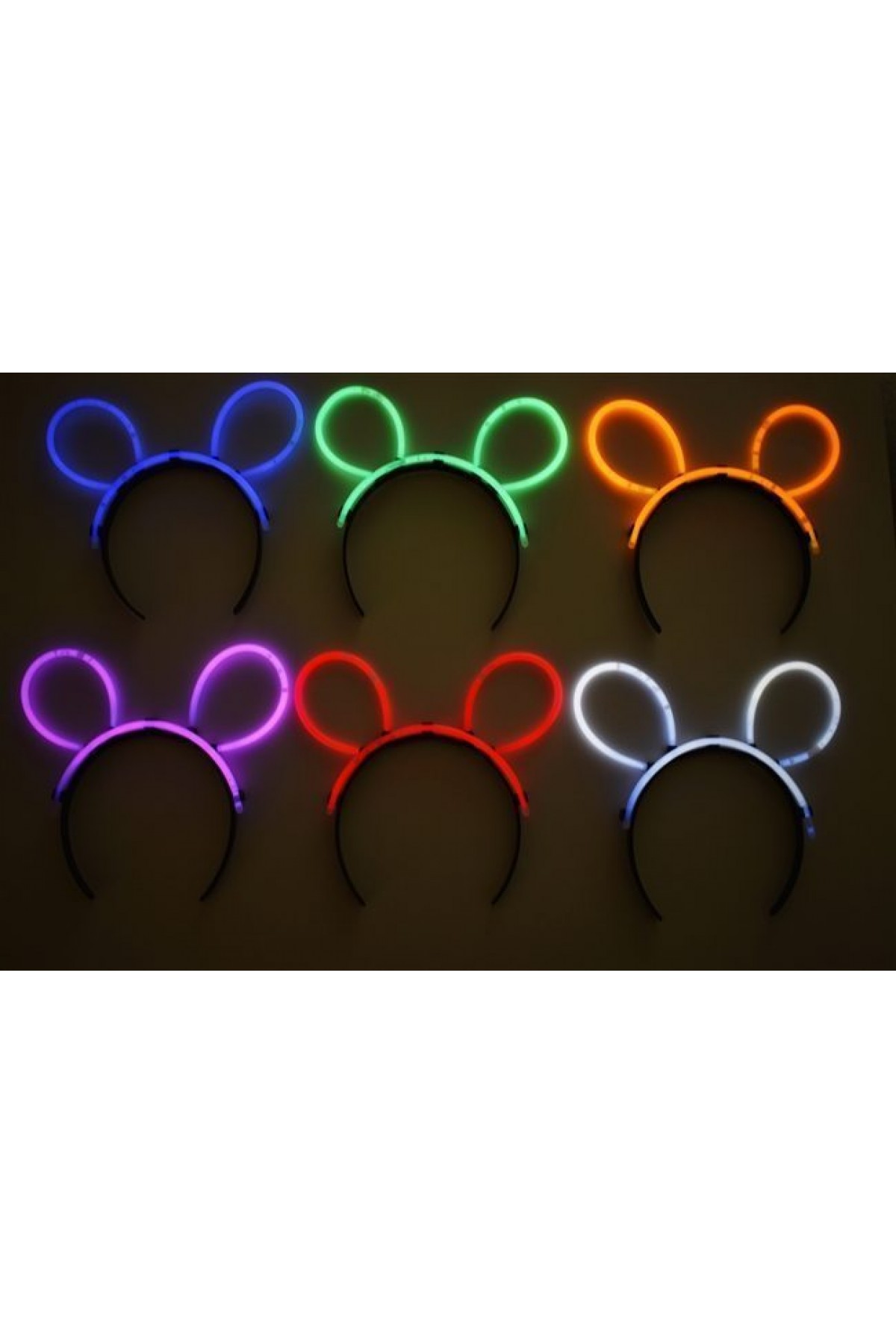 Glow Taç Fosforlu Taç Karışık Renk 12 Adet (Lisinya)