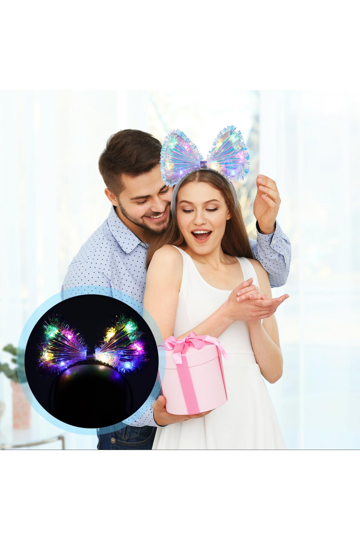 Işıltılı Fiber Fiyonk Gece Tacı Işıklı Ledli Eğlence Tacı 1 Adet 20x21 cm Işıltılı Fiber Fiyonk Gece Tacı Işıklı Ledli Eğlence Tacı 1 Adet 20x21 cm