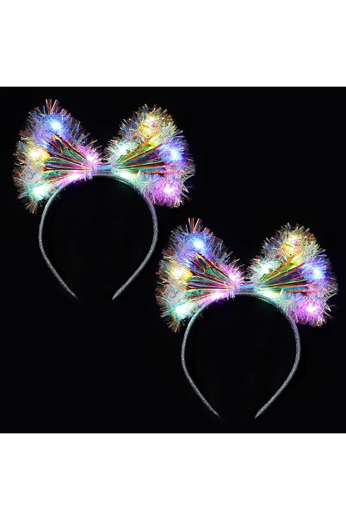 Işıltılı Fiber Fiyonk Gece Tacı Işıklı Ledli Eğlence Tacı 1 Adet 20x21 cm Işıltılı Fiber Fiyonk Gece Tacı Işıklı Ledli Eğlence Tacı 1 Adet 20x21 cm