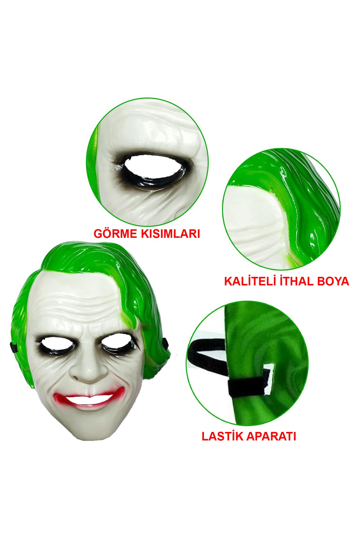 The Dark Knight Joker Maskesi Yeşil