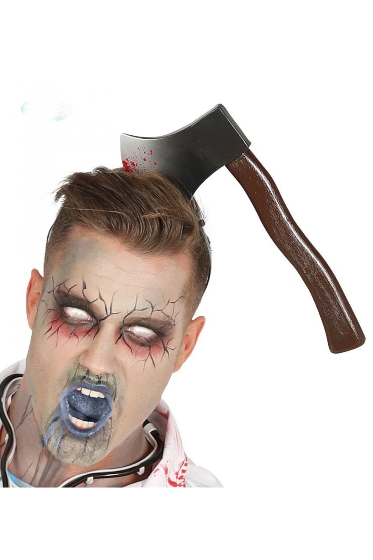 Kafaya Saplanmış Halloween Kanlı Balta Şaka Tacı Kafaya Saplanmış Halloween Kanlı Balta Şaka Tacı (Lisinya)
