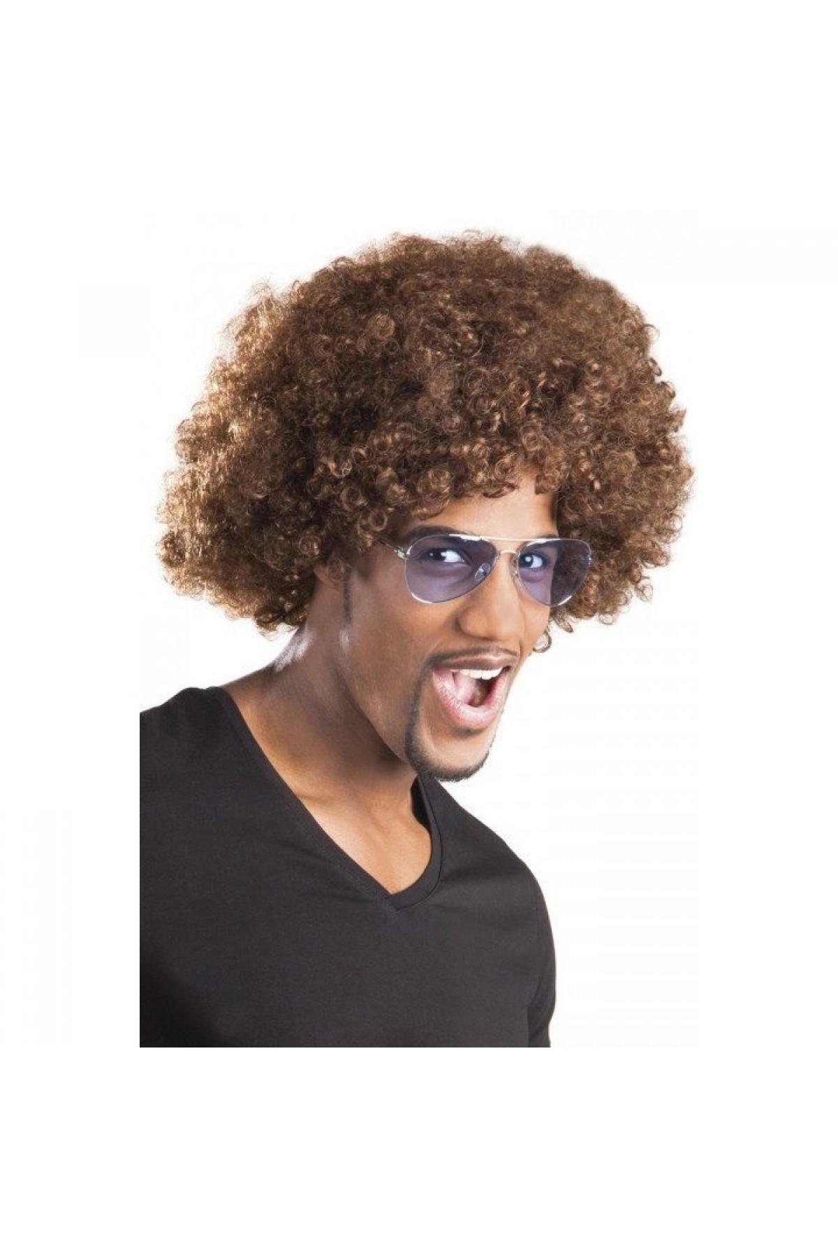Kahve Renk Kıvırcık Afro Bonus Peruk Kahve Renk Kıvırcık Afro Bonus Peruk (Lisinya)