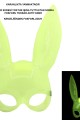 Karanlıkta Yanan Glow Floresan Tavşan Maskesi 32x22 cm (Lisinya)