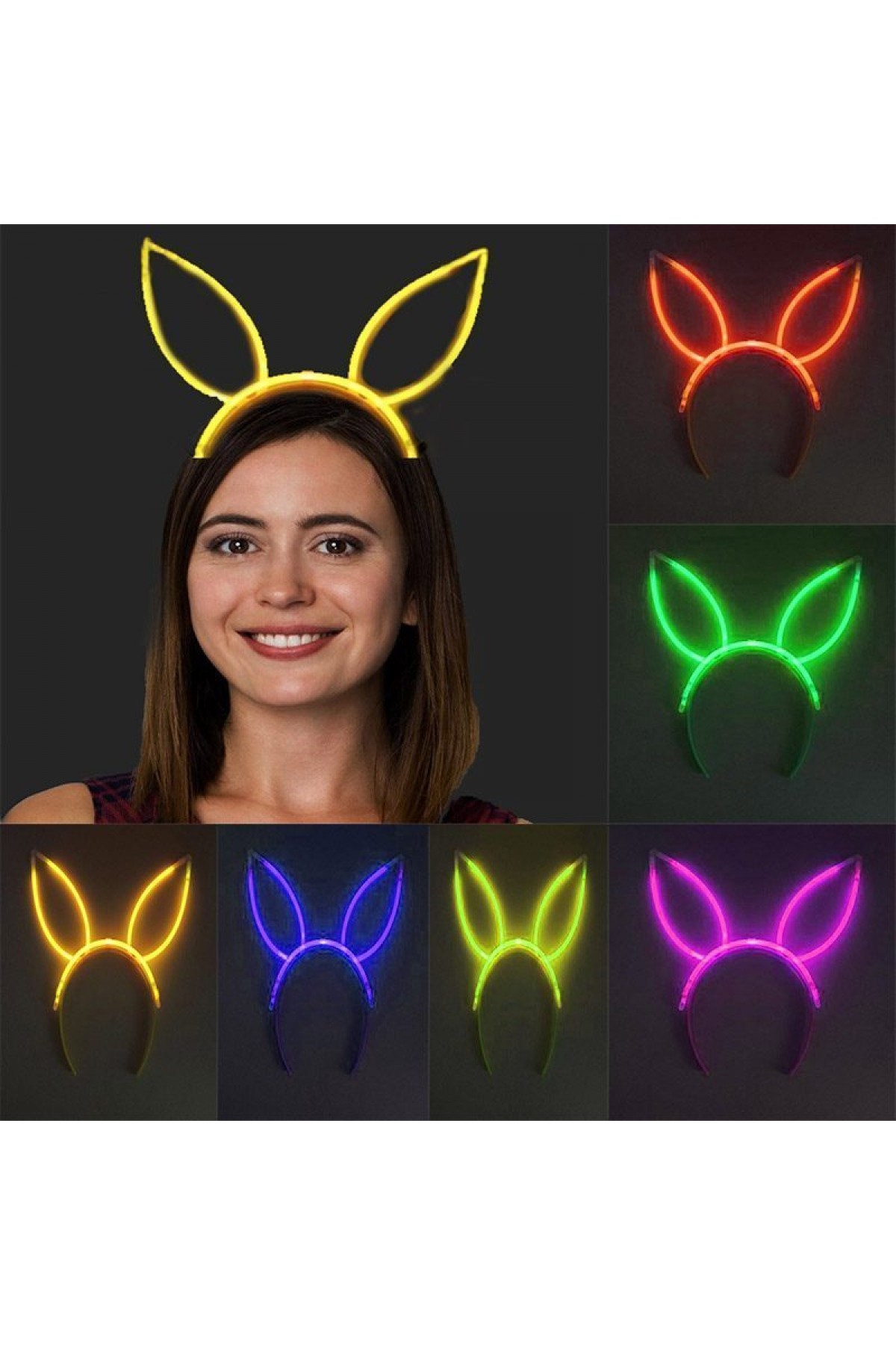 Karanlıkta Yanan Fosforlu Glow Taç 6 Renk 6 Adet (Lisinya)
