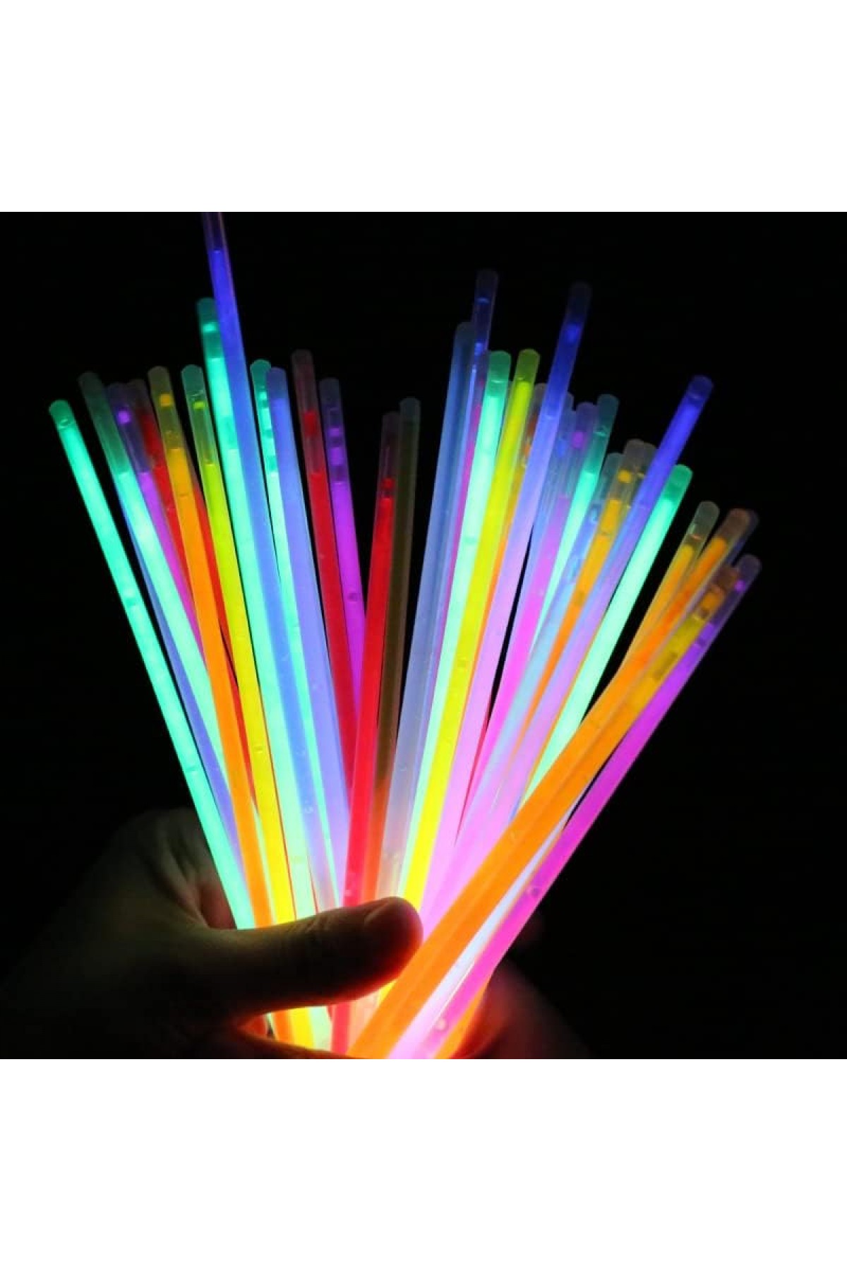 Karanlıkta Yanan Parlayan Fosforlu Glow  Çubuk Bileklik 50 Adet (Lisinya)