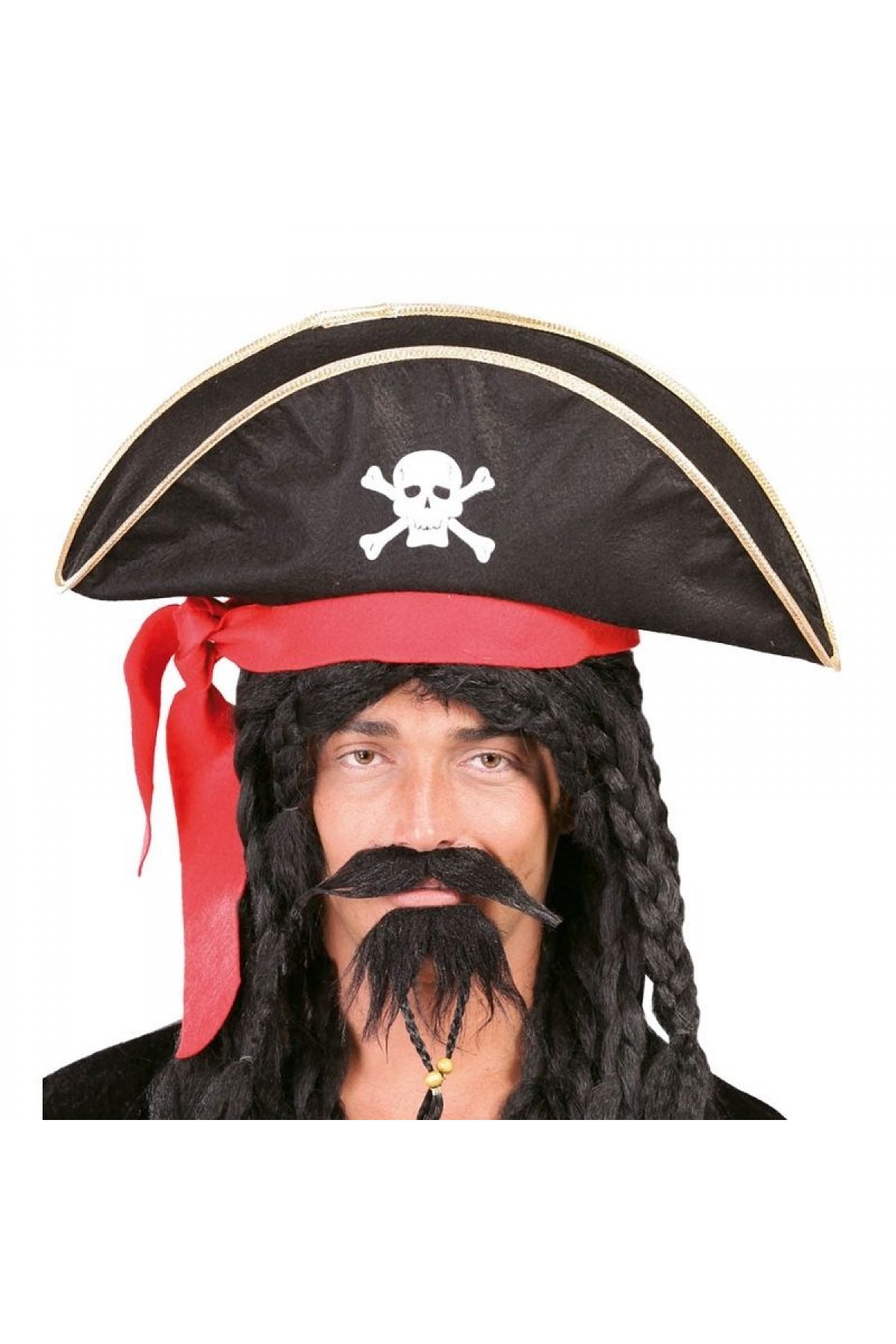 Karayip Korsanları Kaptan Jack Kadife Korsan Şapkası Yetişkin Karayip Korsanları Kaptan Jack Kumaş Korsan Şapkası Yetişkin (Lisinya)
