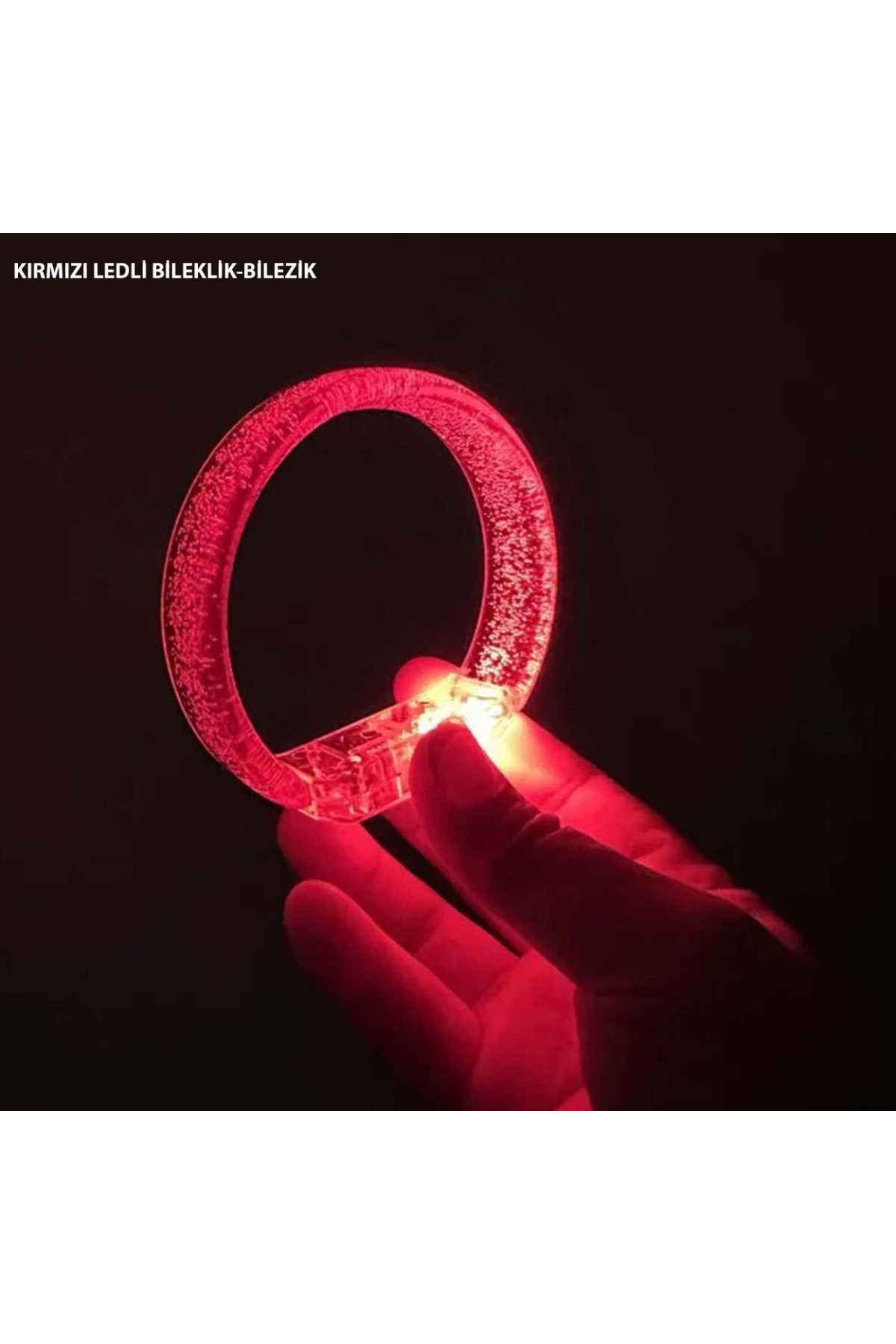Kırmızı Led Işıklı Baskı Yapılabilen Pilli Bileklik Bilezik 1,5 cm Genişlik Kırmızı Led Işıklı Baskı Yapılabilen Pilli Bileklik Bilezik 1,5 cm Genişlik