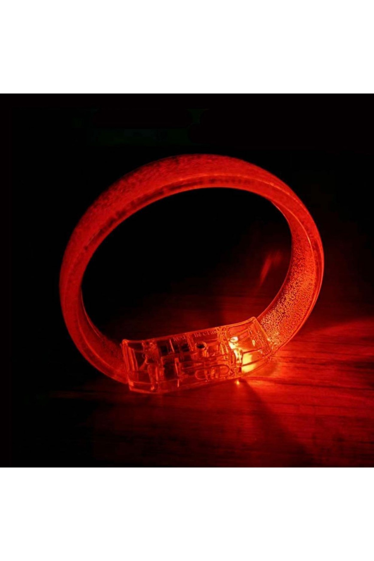 Kırmızı Led Işıklı Baskı Yapılabilen Pilli Bileklik Bilezik 1,5 cm Genişlik Kırmızı Led Işıklı Baskı Yapılabilen Pilli Bileklik Bilezik 1,5 cm Genişlik