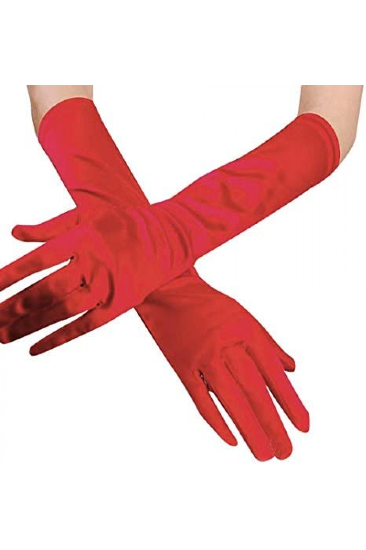 Kırmızı Renk Dirseğe Kadar Uzun Kumaş Eldiven 40 cm Kırmızı Renk Dirseğe Kadar Uzun Kumaş Eldiven 40 cm (Lisinya)