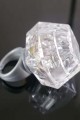 Kristal Tasarımlı Led Glow Işıklı 3 Modlu Gümüş Yüzük 3.5 x 5 cm