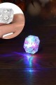 Kristal Tasarımlı Led Glow Işıklı 3 Modlu Gümüş Yüzük 3.5 x 5 cm