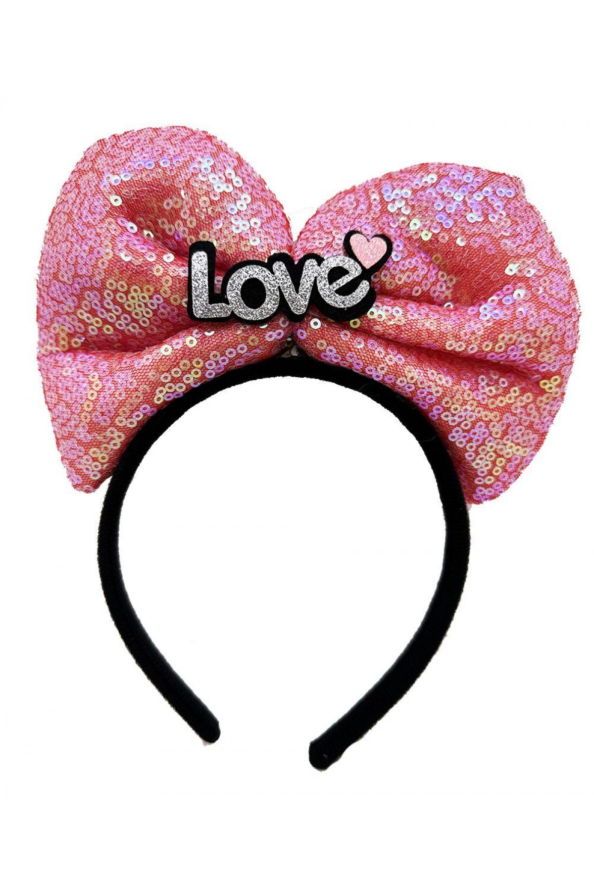 Led Işıklı 3 Farklı Fonksiyonda Yanan Gümüş Love Yazılı Fuşya Pembe Fiyonk Taç 20X17 cm Led Işıklı 3 Farklı Fonksiyonda Yanan Gümüş Love Yazılı Fuşya Pembe Fiyonk Taç 20X17 cm