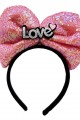 Led Işıklı 3 Farklı Fonksiyonda Yanan Gümüş Love Yazılı Fuşya Pembe Fiyonk Taç 20X17 cm Led Işıklı 3 Farklı Fonksiyonda Yanan Gümüş Love Yazılı Fuşya Pembe Fiyonk Taç 20X17 cm
