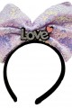 Led Işıklı 3 Farklı Fonksiyonda Yanan Gümüş Love Yazılı Lila Fiyonk Taç 20X17 cm Led Işıklı 3 Farklı Fonksiyonda Yanan Gümüş Love Yazılı Lila Fiyonk Taç 20X17 cm