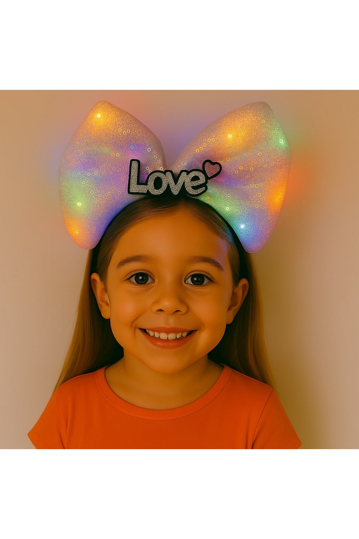 LED Işıklı Love Yazılı Pembe Fiyonk Taç – Kız Çocuk Parti Tacı LED Işıklı Love Yazılı Pembe Fiyonk Taç – Kız Çocuk Parti Tacı