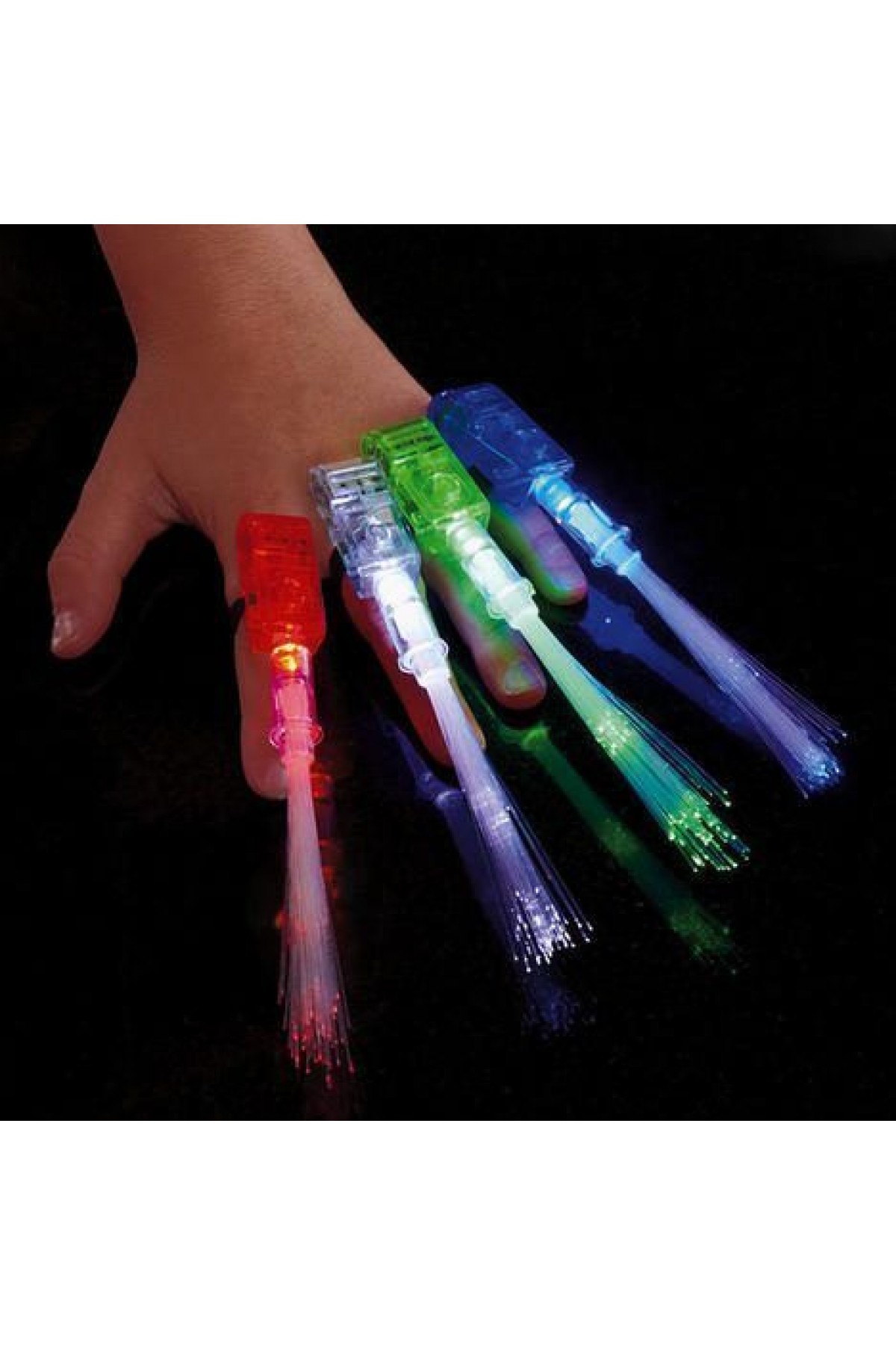Led Işıklı Renkli Püsküllü Parmak Işığı 4 Renk 4 Adet (Lisinya)