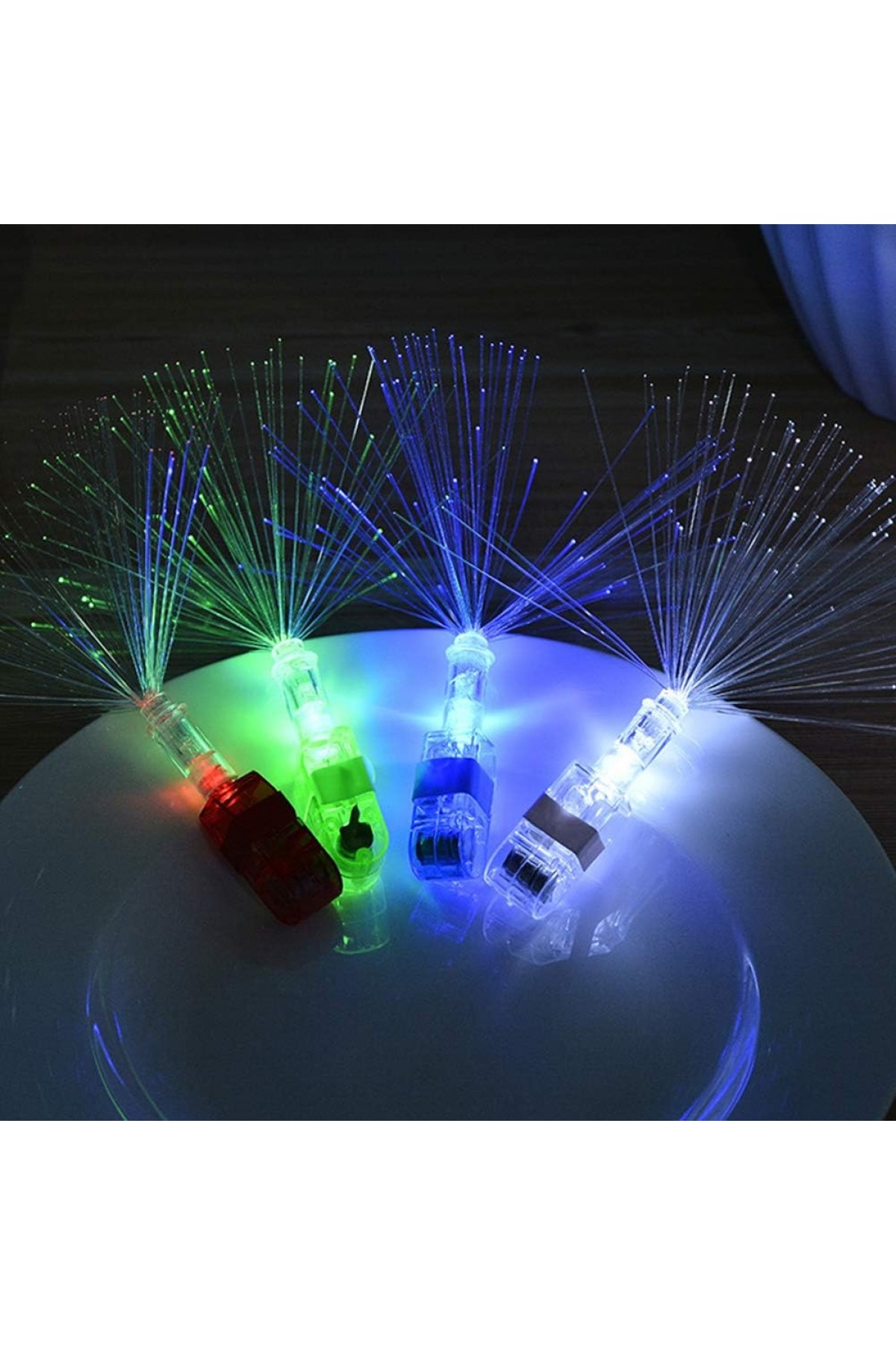 Led Işıklı Renkli Püsküllü Parmak Işığı 4 Renk 4 Adet (Lisinya)