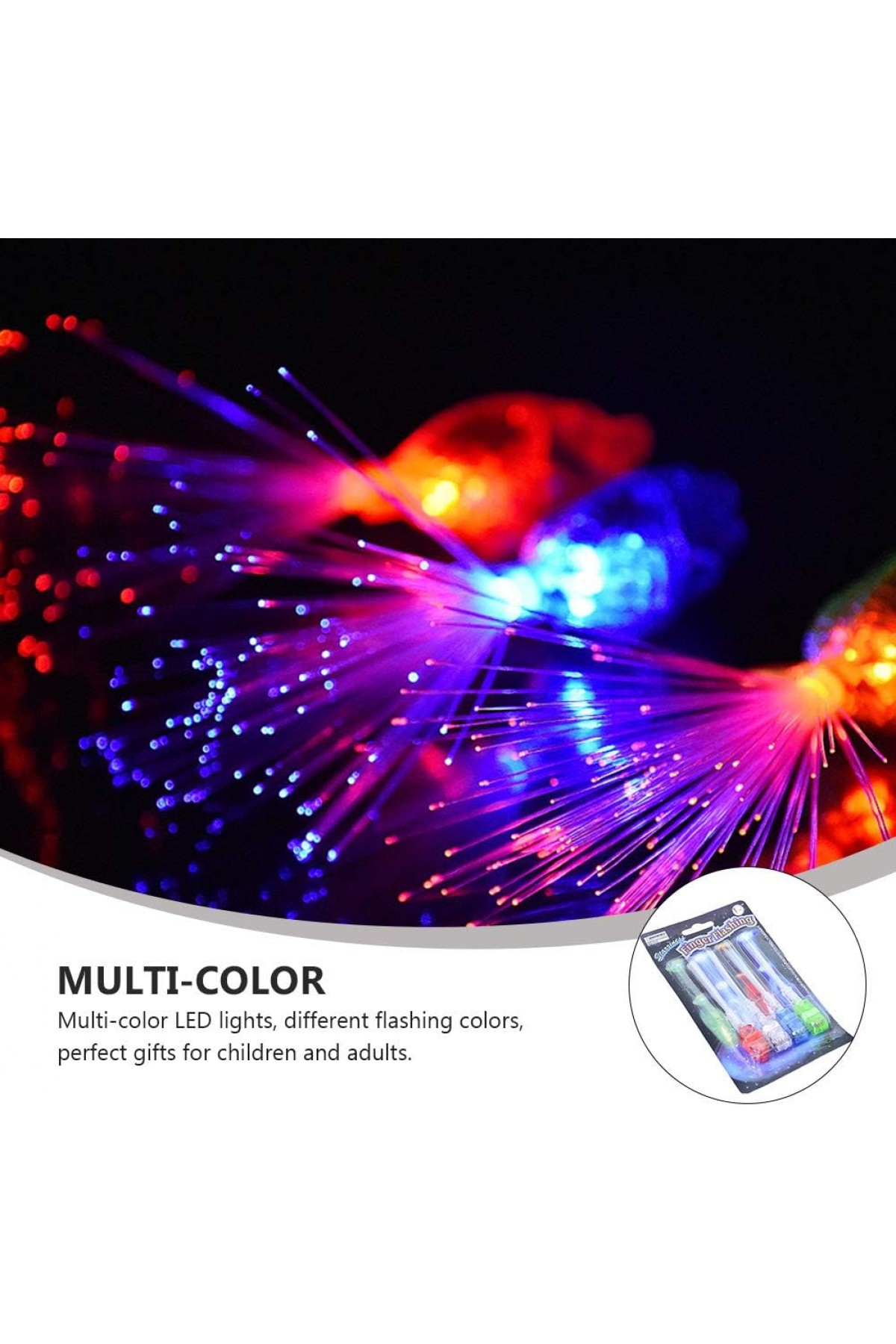 Led Işıklı Renkli Püsküllü Parmak Işığı 4 Renk 4 Adet (Lisinya)