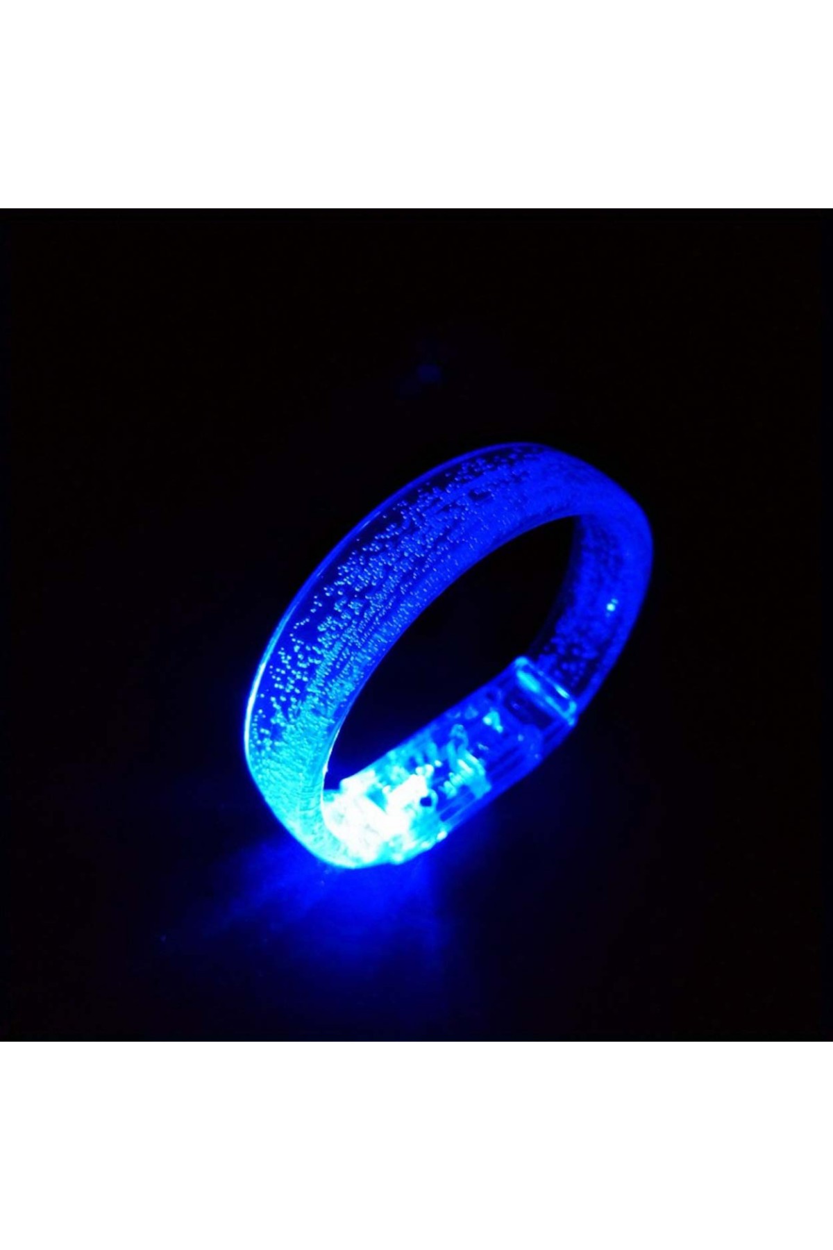 Mavi Led Işıklı Baskı Yapılabilen Pilli Bileklik Bilezik 1,5 cm Genişlik
