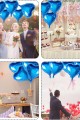 Metalize Parlak Mavi Kalp Şekilli Uçan Balon Folyo 18 inç 45 cm 25 Adet