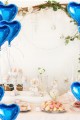 Metalize Parlak Mavi Kalp Şekilli Uçan Balon Folyo 18 inç 45 cm 25 Adet