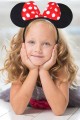 Kırmızı Fiyonklu Minnie Mouse Taç Fare Tacı Kafa Bandı Minnie Mouse Taç Fare Tacı Kafa Bandı (Lisinya)