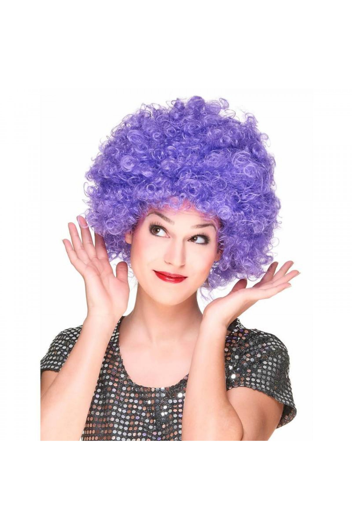 Mor Renk Kıvırcık Afro Bonus Peruk Parti Peruğu Mor Renk Kıvırcık Afro Bonus Peruk Parti Peruğu (Lisinya)