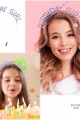 Mor Renk Kristal Taşlı Parlak Birthday Girl Yazılı Taç 16x17 cm (Lisinya)