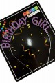 Mor Renk Kristal Taşlı Parlak Birthday Girl Yazılı Taç 16x17 cm (Lisinya)