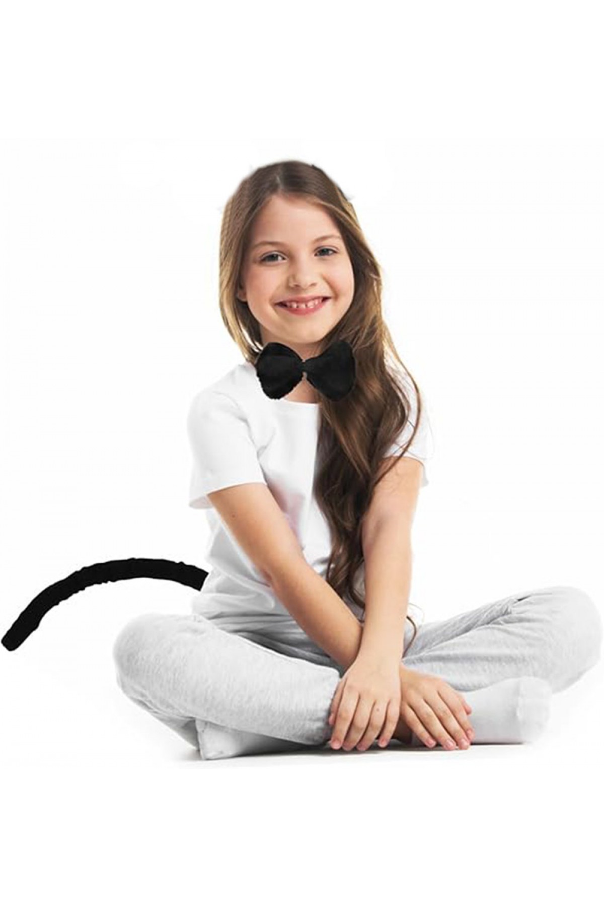 Peluş Siyah Renk Kuyruk ve Papyon Yetişkin Çocuk Uyumlu Peluş Siyah Renk Kuyruk ve Papyon Yetişkin Çocuk Uyumlu