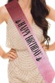Pembe Üzeri Siyah Büyük Happy Birthday Yazılı Simli Işıltılı Kuşak Kemer 10 cm Genişlik Pembe Üzeri Siyah Büyük Happy Birthday Yazılı Simli Işıltılı Kuşak Kemer 10 cm Genişlik (Lisinya)