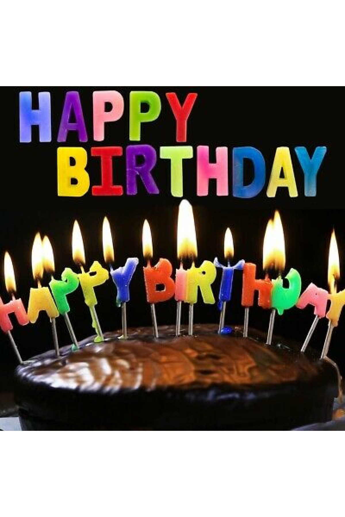Rengarenk Happy Birthday Yazılabilen Doğum Günü Mumu (Lisinya)