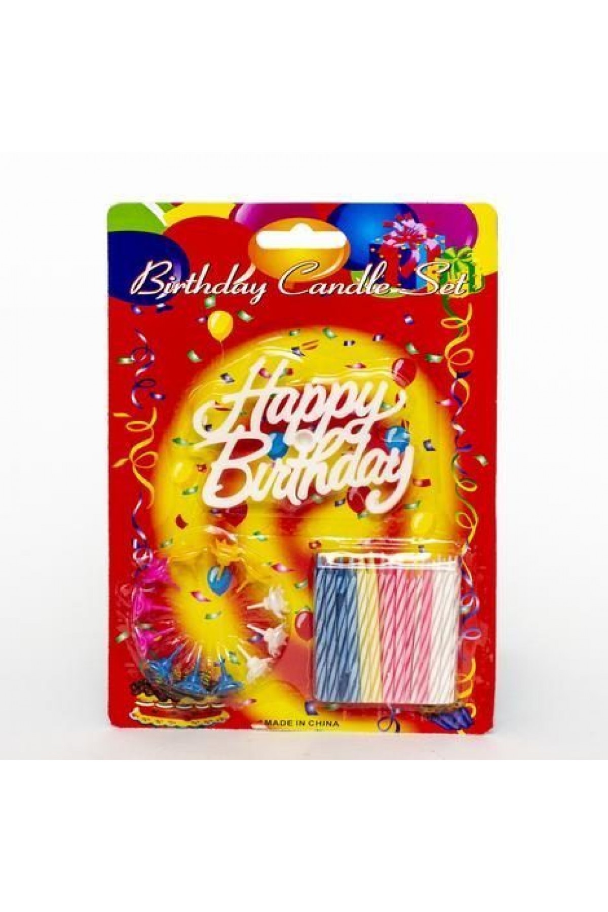 Rengarenk Mumlu Beyaz Happy Birthday Yazılı Doğum Günü Mumu 12 Adet (Lisinya)