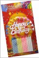 Rengarenk Mumlu Beyaz Happy Birthday Yazılı Doğum Günü Mumu 12 Adet (Lisinya)