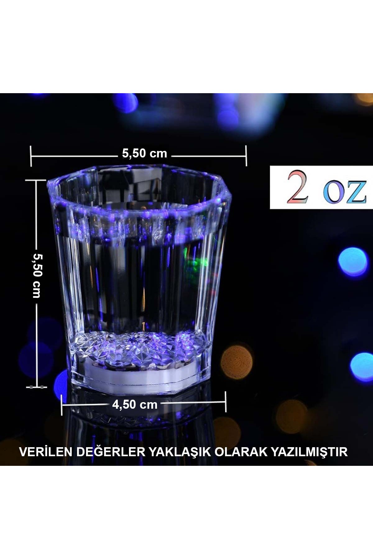 Renkli Led Parlayan Fiber Optik Glow Işıklı Bardak 5,5 x 5,5 cm Renkli Led Parlayan Fiber Optik Glow Işıklı Bardak 5,5 x 5,5 cm
