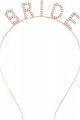 Rose Gold Renk Bekarlığa Veda Kristal Taş Bride Tacı İthal 16x10 cm (Lisinya)