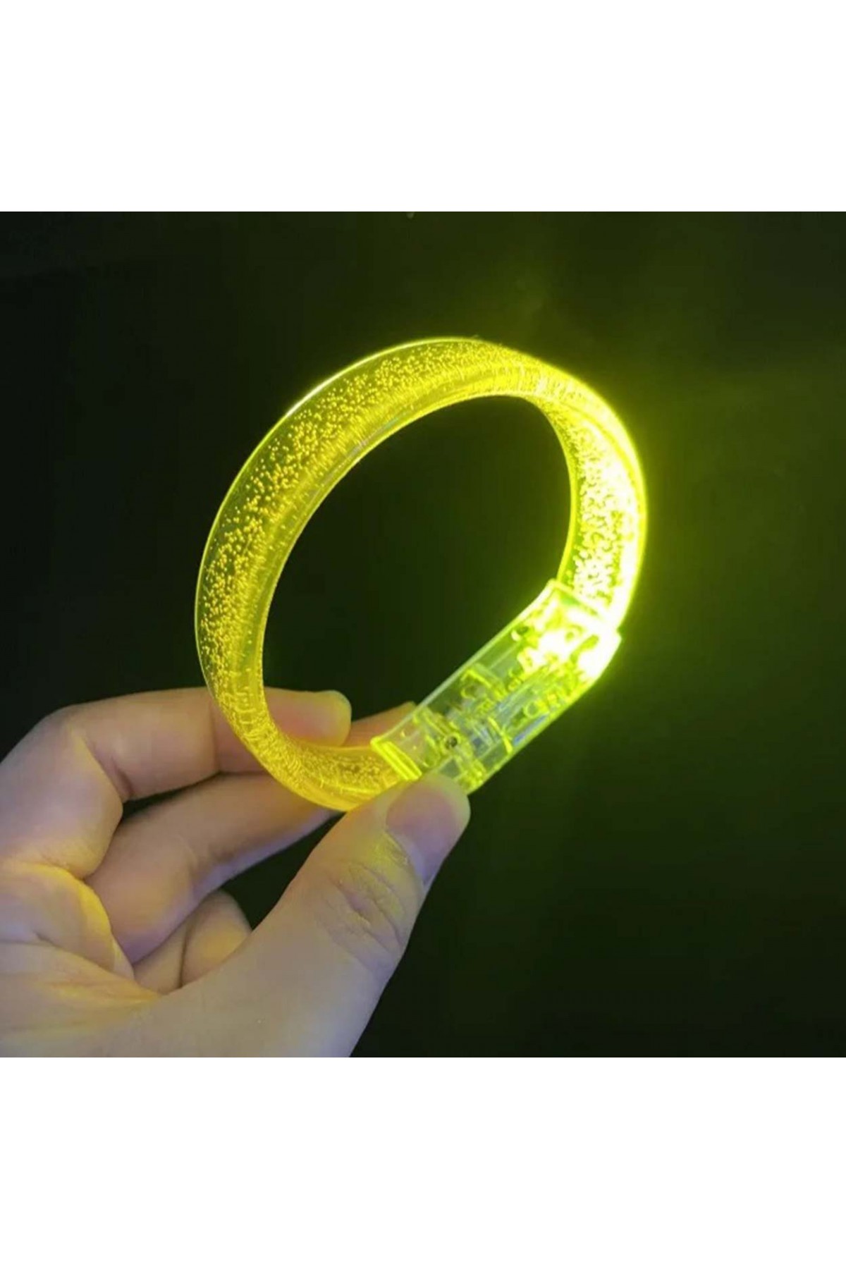 Sarı Led Işıklı Baskı Yapılabilen Pilli Bileklik Bilezik 1,5 cm Genişlik Sarı Led Işıklı Baskı Yapılabilen Pilli Bileklik Bilezik 1,5 cm Genişlik