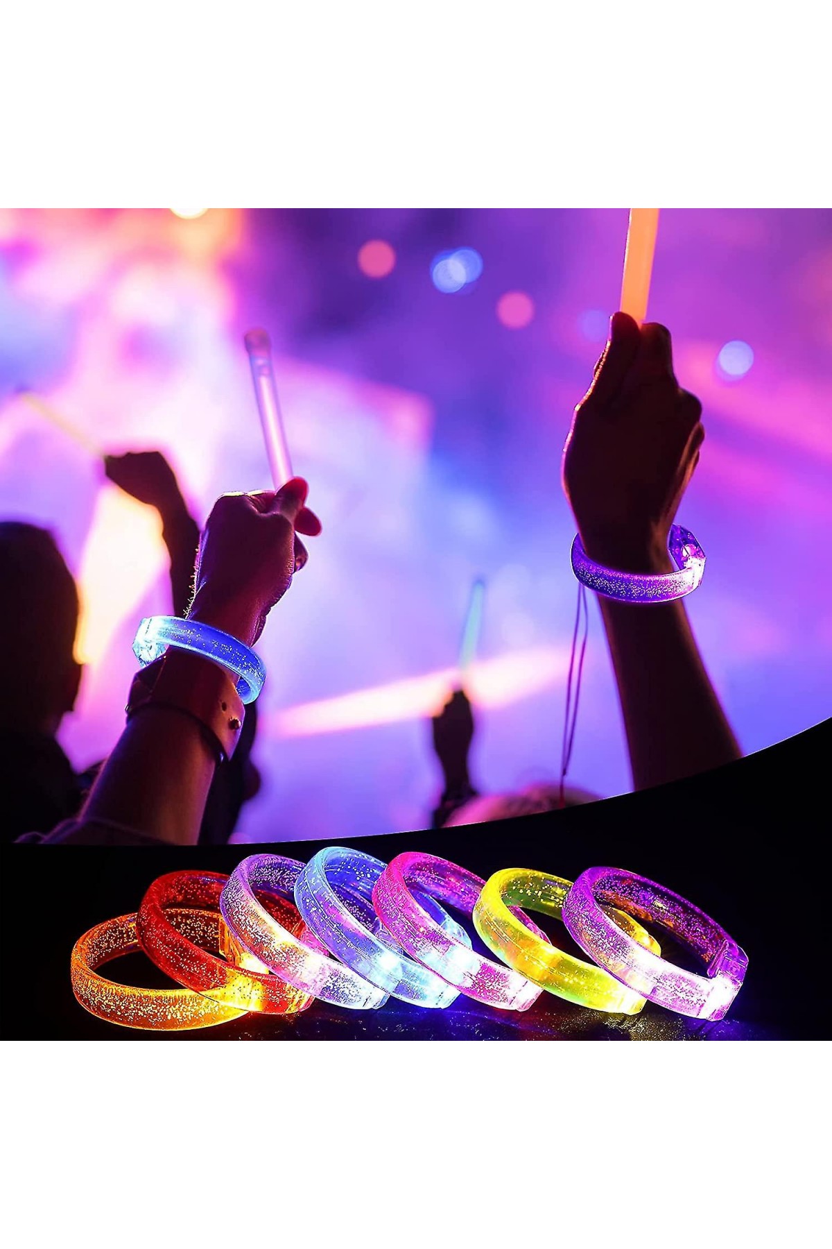 Sarı Led Işıklı Baskı Yapılabilen Pilli Bileklik Bilezik 1,5 cm Genişlik Sarı Led Işıklı Baskı Yapılabilen Pilli Bileklik Bilezik 1,5 cm Genişlik