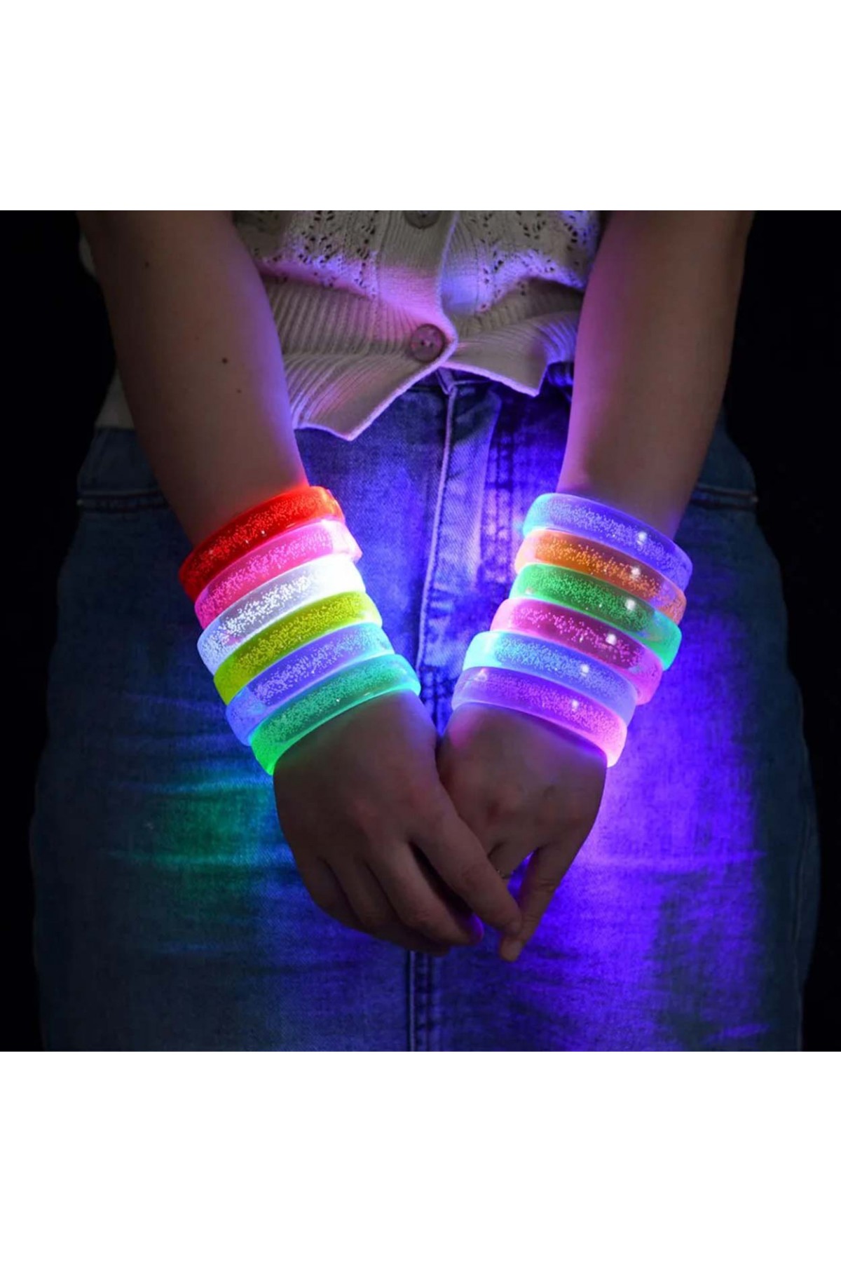 Sarı Led Işıklı Baskı Yapılabilen Pilli Bileklik Bilezik 1,5 cm Genişlik Sarı Led Işıklı Baskı Yapılabilen Pilli Bileklik Bilezik 1,5 cm Genişlik