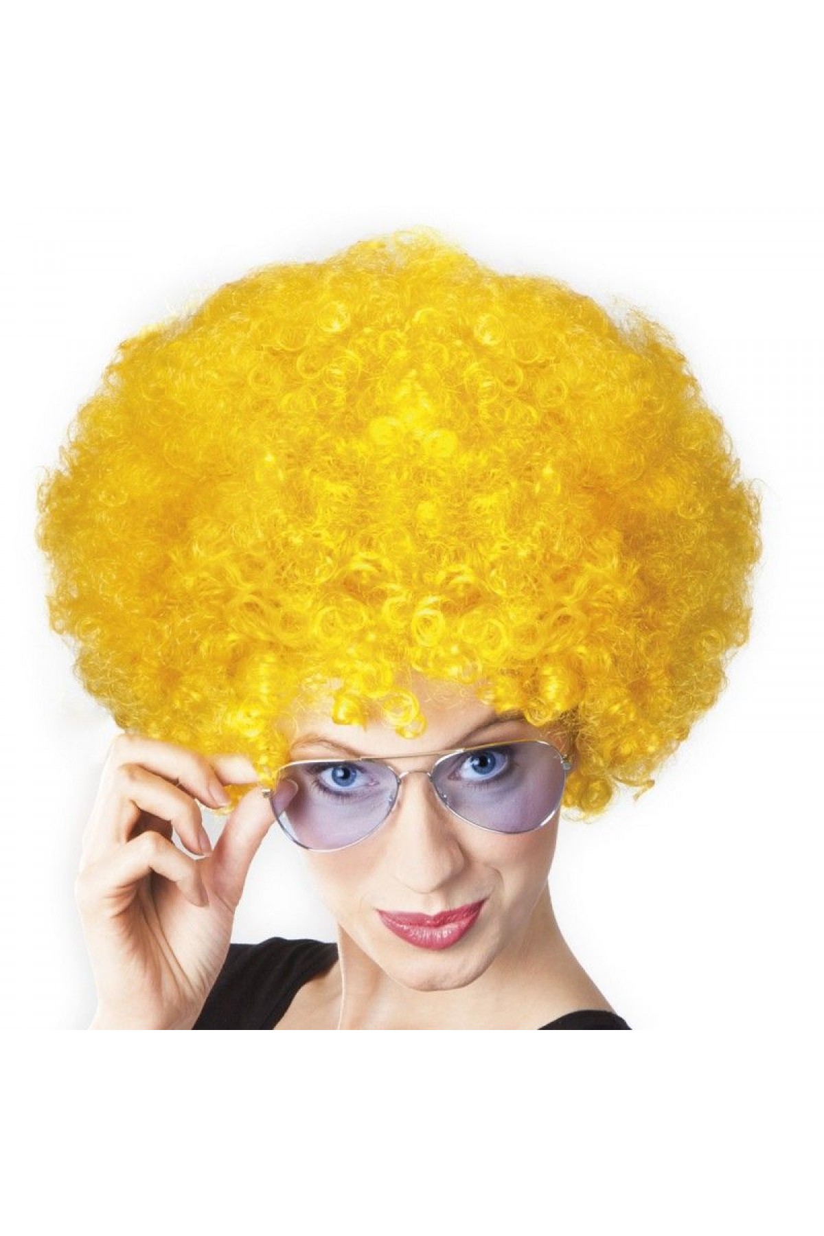 Sarı Renk Kıvırcık Afro Bonus Peruk Sarı Renk Kıvırcık Afro Bonus Peruk (Lisinya)