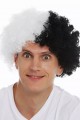 Siyah Beyaz Kıvırcık Afro Bonus Peruk Taraftar Bonus Saç Siyah Beyaz Kıvırcık Afro Bonus Peruk Taraftar Bonus Saç