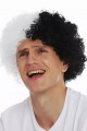 Siyah Beyaz Kıvırcık Afro Bonus Peruk Taraftar Bonus Saç Siyah Beyaz Kıvırcık Afro Bonus Peruk Taraftar Bonus Saç