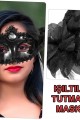 Siyah Işıltılı Tutmalı Fotoğraf Çekimi Maskesi 18x29 cm