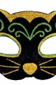 Siyah Kadife Kaplama Üzeri Sarı Yeşil Sim İşlemeli Kedi Maskesi 20x13 cm (Lisinya) Siyah Kadife Kaplama Üzeri Sarı Yeşil Sim İşlemeli Kedi Maskesi 20x13 cm (Lisinya)