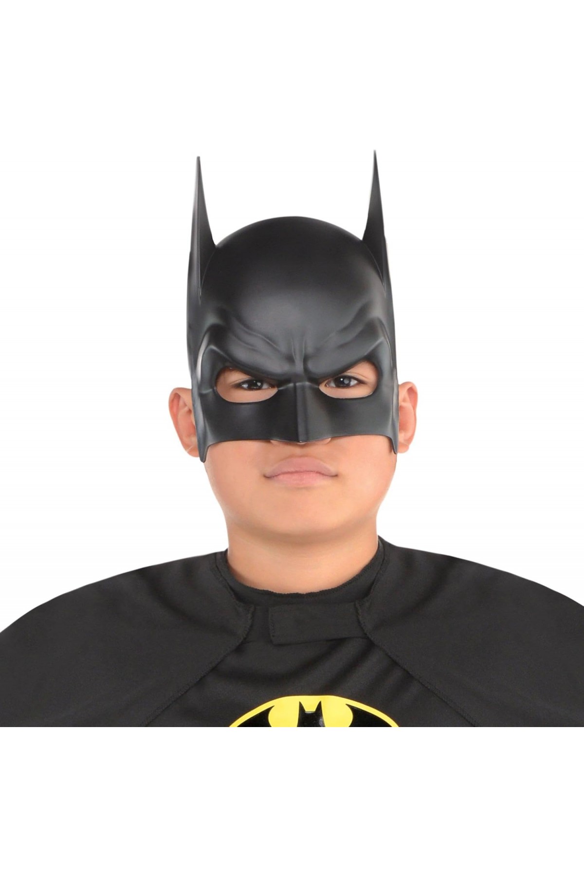 Siyah Renk Çocuk Boy Arkadan Lastikli Batman Maskesi A Kalite  20x14 cm (Lisinya)