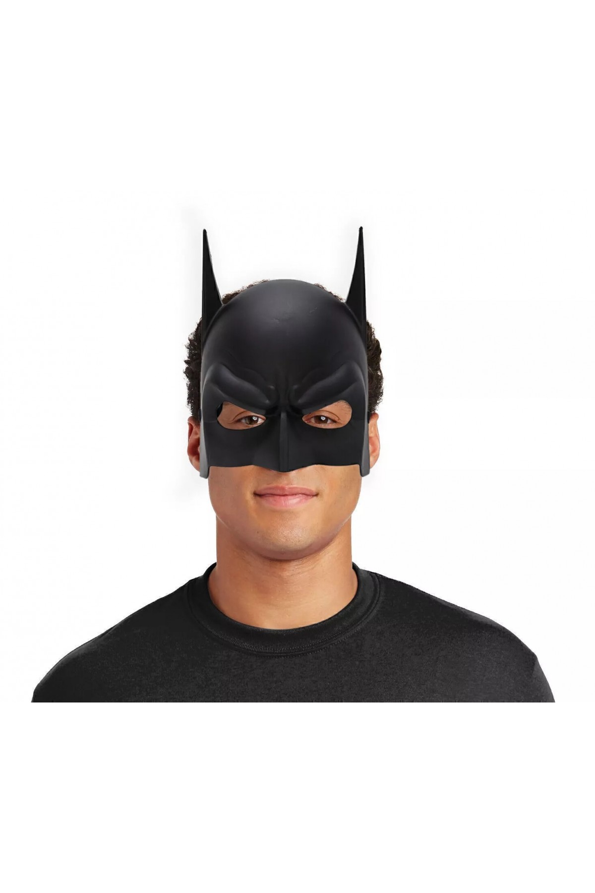 Siyah Renk Çocuk Boy Arkadan Lastikli Batman Maskesi A Kalite  20x14 cm (Lisinya)